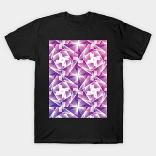 Purple Geometric Pinwheel Pattern T-Shirt